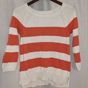 Loft Sweater Size Medium in Orange and Beige